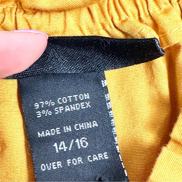 Ashley Stewart Cotton Cinch Waist Off Shoulder Yellow Top Size 14/16 - Picture 6 of 8